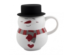 Кружка Эврика Снеговик в шляпе 1 300ml 99394