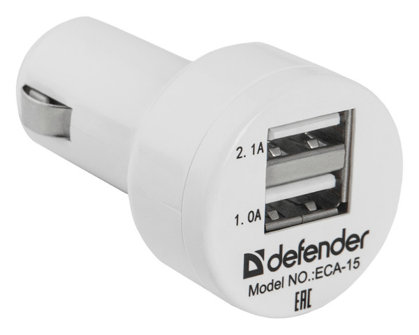 Зарядное устройство Defender ECA-15 2xUSB 83561