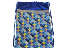 Мешок для обуви №1 School Клетка 370x470mm Blue 1017934
