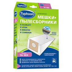 Мешки бумажные Тайфун TA 98X 5шт + 1 микрофильтр Scarlett / Vitek / Bimatek / Cameron 4660003391954 Taifun