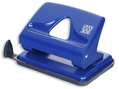 Дырокол SAX 306 до 20л с линейкой Blue 50973
