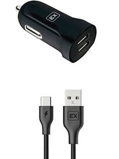 Зарядное устройство Exployd Classic 3.4А 2хUSB - Type-C Black EX-Z-586