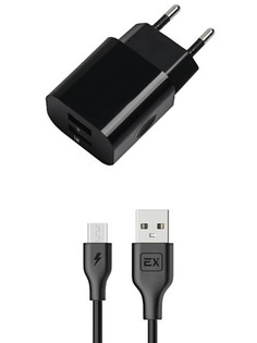 Зарядное устройство Exployd Classic 3.4A 2хUSB + MicroUSB Black EX-Z-468