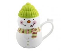 Кружка Эврика Снеговик растопи лёд 500ml Green 99403