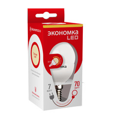 Лампочка Экономка Шарик G45 E14 7W 230V 3000K 540Lm Warm Light Eco_LED7WGL45E1430