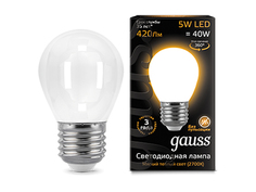 Лампочка Gauss LED Filament Globe Opal E27 5W 2700K 105202105