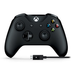 Геймпад Microsoft XBOX One Wireless Controller Black + Кабель для Windows 10 4N6-00002
