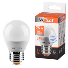 Лампочка Wolta LED E27 G45 8W 220-240V 4000K 800Lm Daylight 25S45GL8E27