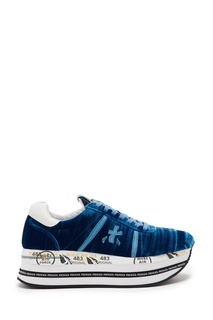 Синие бархатные кроссовки Beth Premiata