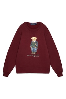 Бордовый свитшот с аппликацией Polo Ralph Lauren