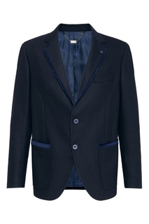 Темно-синий пиджак с декором из бархата Billionaire