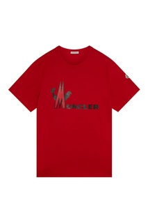 Красная футболка с логотипом Moncler
