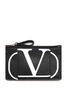 Черная визитница с логотипом Valentino