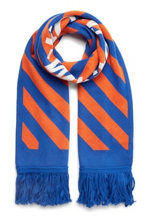 Синий шарф с полосками Off White