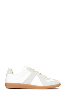 Белые кроссовки с серыми вставками Maison Margiela