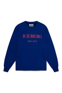 Синий свитшот с логотипом Iceberg
