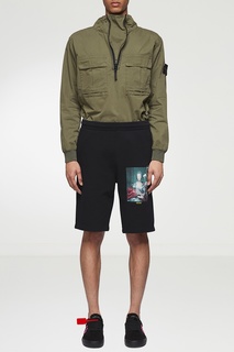 Черные бермуды с принтом Off White