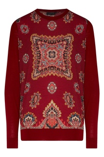 Бордовый свитшот с узорами Etro