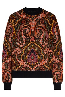 Черный свитшот с узорами пейсли Etro