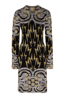 Трикотажное мини-платье с узорами Alberta Ferretti