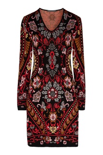 Разноцветное трикотажное платье с узорами Alberta Ferretti