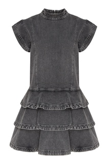 Серое джинсовое мини-платье Alberta Ferretti