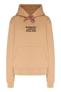 Бежевое хлопковое худи Burberry