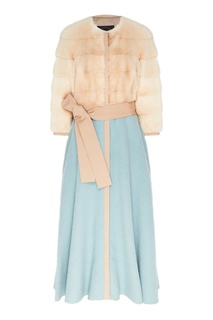 Двухцветное меховое пальто Igor Gulyaev