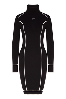 Трикотажное платье с контрастными линиями Off White