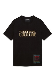 Черная футболка с нашивкой Versace Jeans