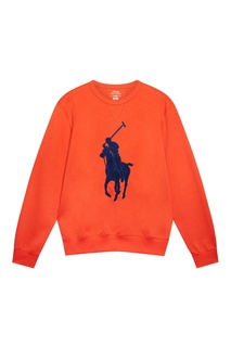 Оранжевый свитшот с аппликацией Polo Ralph Lauren
