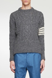 Серый свитер с контрастной отделкой Thom Browne