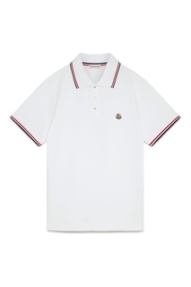 Белое поло Moncler