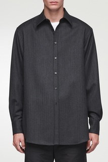 Темно-серая рубашка с фактурной отделкой Valentino