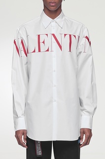 Белая рубашка с крупным логотипом Valentino