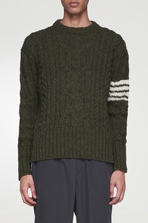 Свитер оттенка хаки с отделкой Thom Browne