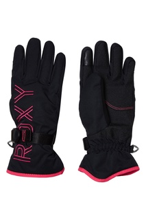 Черные сноубордические перчатки с контрастной отделкой Roxy