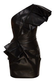 Асимметричное кожаное платье мини Alexandre Vauthier