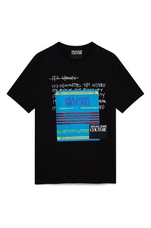 Футболка с яркой вставкой и логотипом Versace Jeans