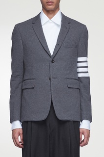 Серый пиджак с контрастной отделкой Thom Browne