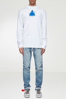 Белый лонгслив с высоким воротником Off White