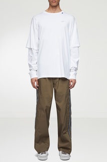 Белый лонгслив с двойными рукавами Off White