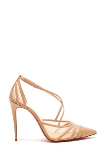 Бежевые комбинированные туфли Theodorella 100 Christian Louboutin