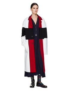 Трехцветное вязанное пальто из шерсти Haider Ackermann