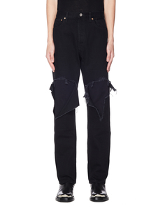 Черные джинсы рваными коленками Vetements
