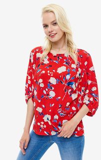 Красная блуза с цветочным принтом B.Young