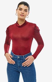 Бордовая блуза из тонкого трикотажа Vero Moda