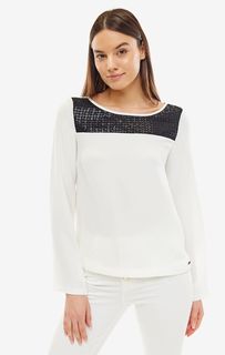 Белая блуза с длинными рукавами Armani Exchange