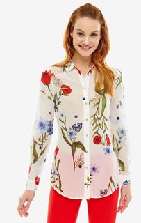 Блуза с цветочным принтом и кружевными вставками Guess