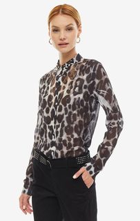 Полупрозрачная блуза на пуговицах с длинными рукавами Guess